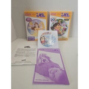 Fisher Price iXL Game Lot Disney Princess Dora Explorer + Bonus Disc Untested
